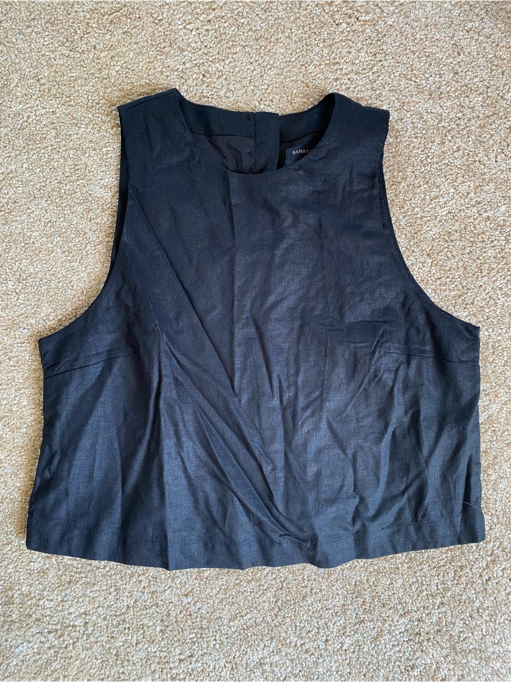 Banana Republic Black Sleeveless Crop Tank